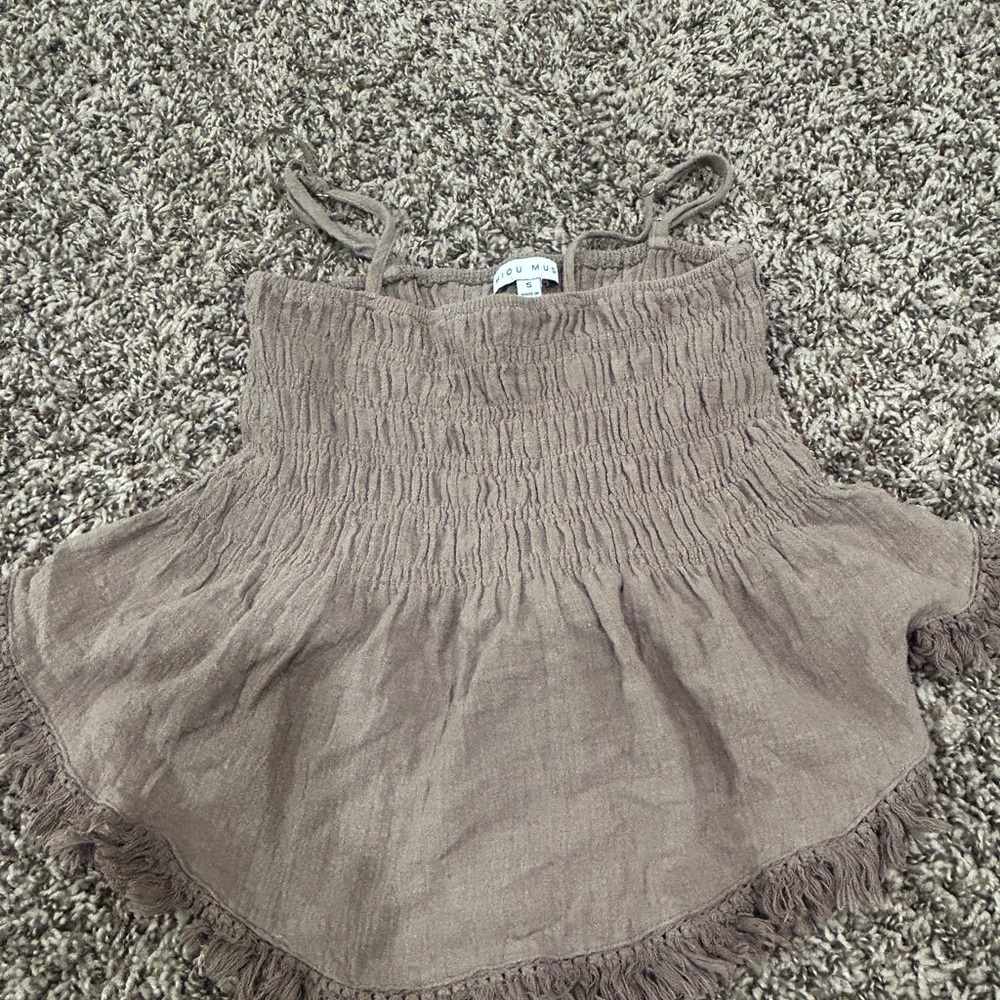 Latte gauze tank top